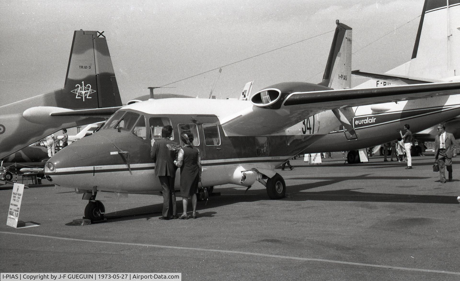 I-PIAS, 1963 Piaggio P-166C C/N 411, On display at 1973 Paris-Le Bourget Airshow.