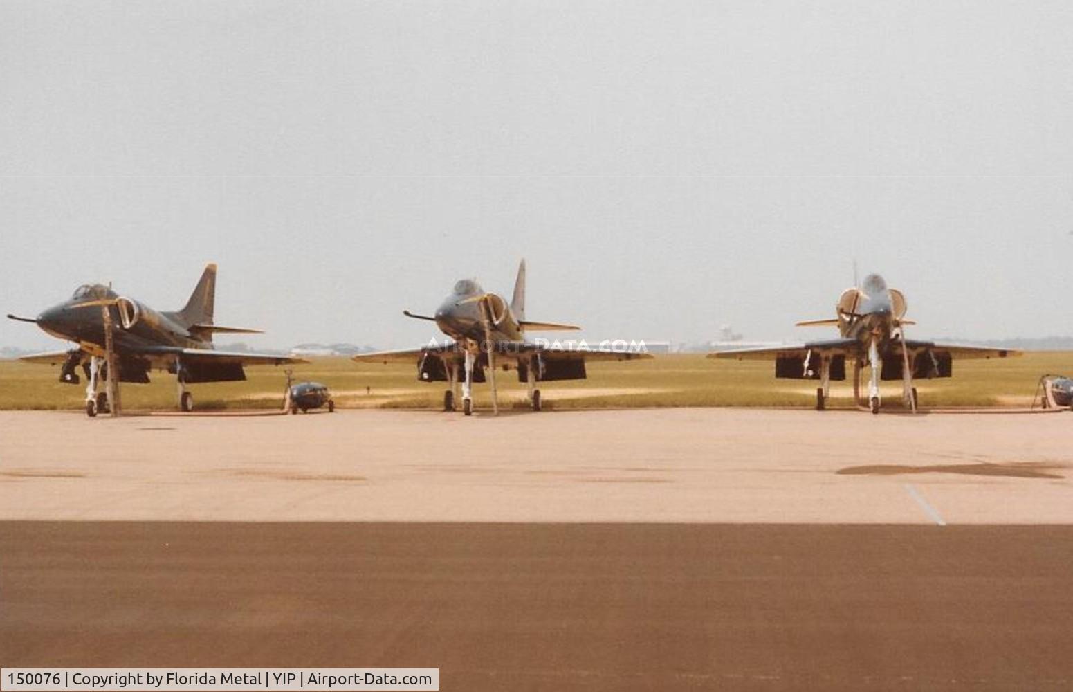150076, Douglas A-4E Skyhawk C/N 13129, 150076 as an active Blue Angel, far left end taken by my grandfather Louis Dzialo circa 1982