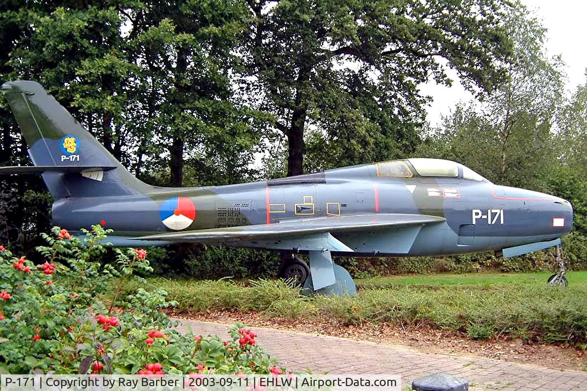P-171, 1952 Republic F-84F Thunderstreak C/N Not found (P-171), P-171   Republic F-84F Thunderstreak [53-6687] (Royal Netherlands Air Force) Leeuwarden~PH 11/09/2003