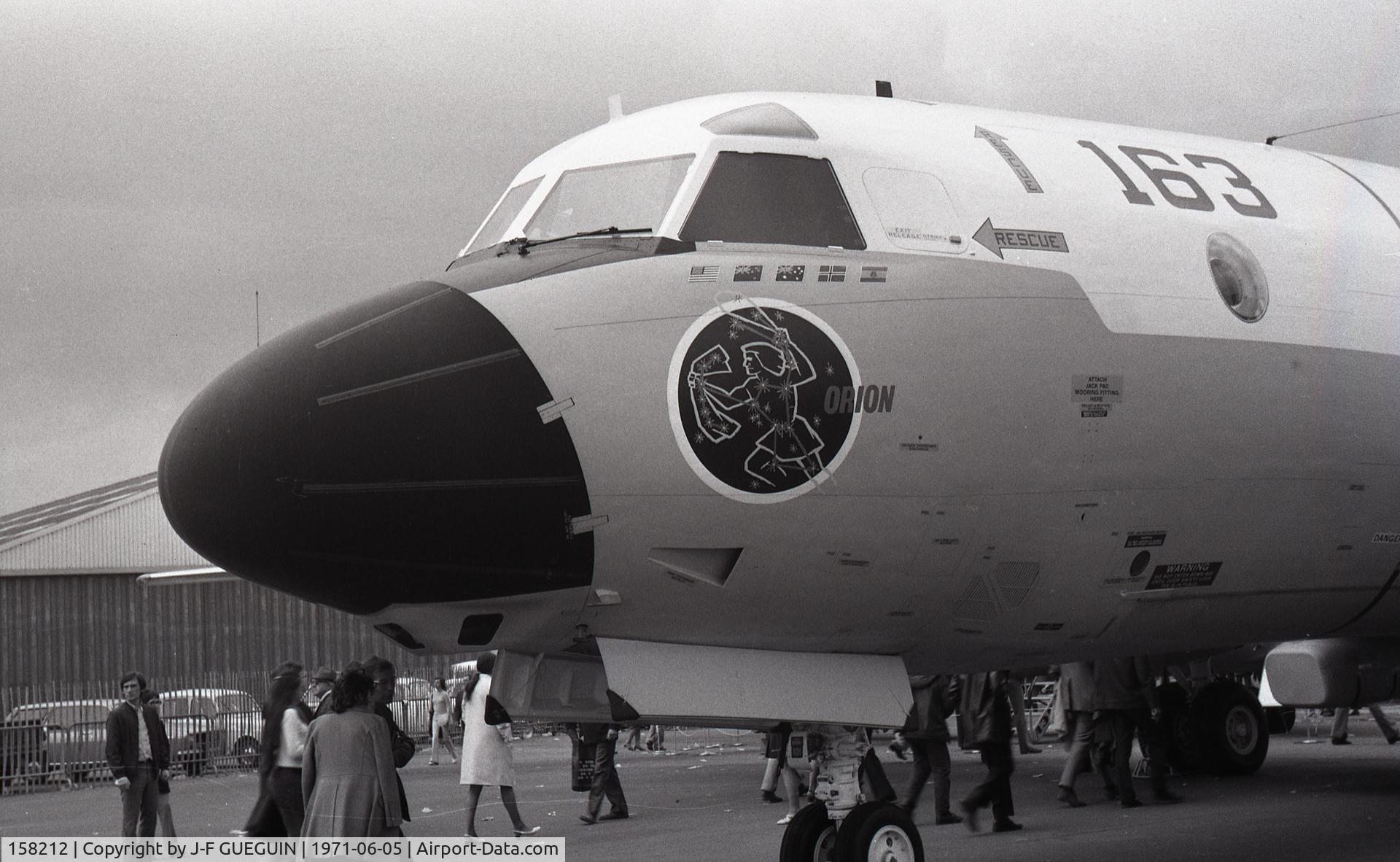 158212, Lockheed P-3C Orion C/N 285A-5557, On display at 1971 Paris-Le Bourget Airshow.