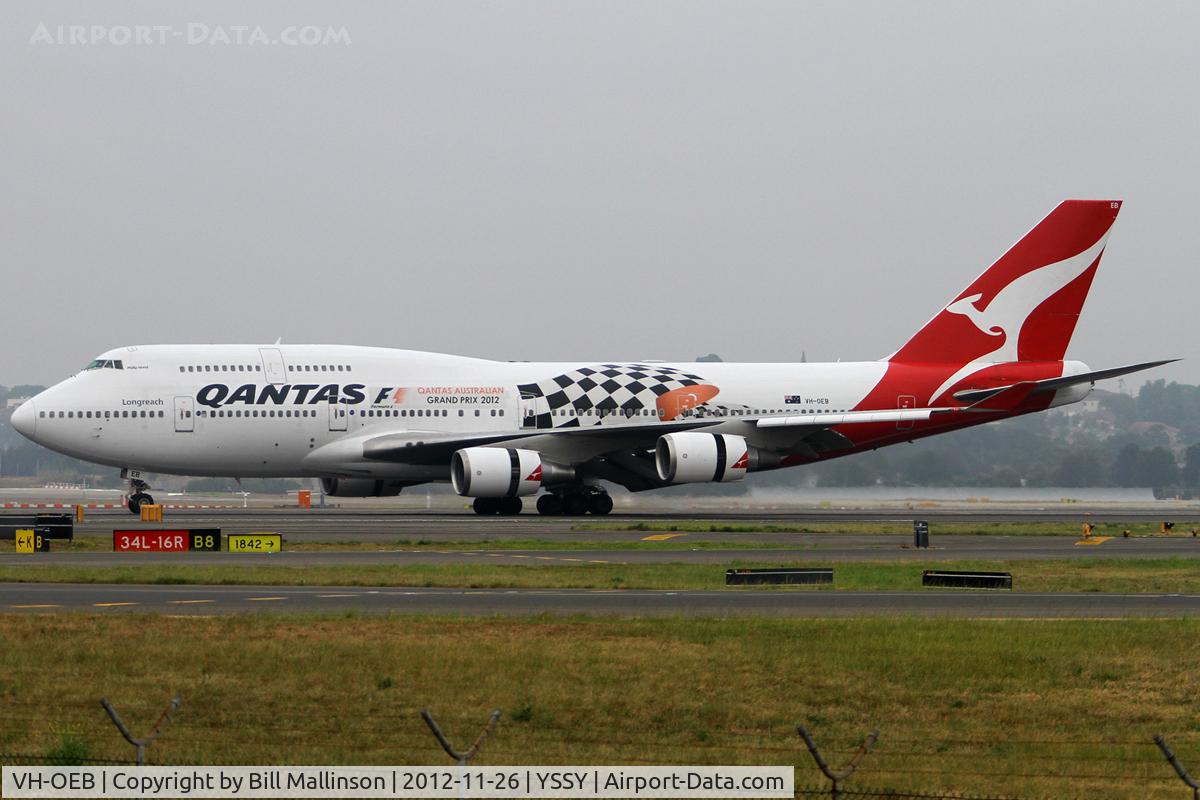 VH-OEB, 1993 Boeing 747-48E C/N 25778, Grand Prix c/s