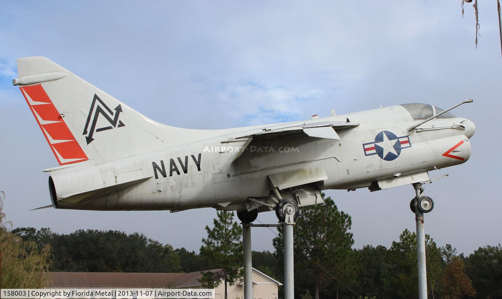 158003, LTV A-7E Corsair II C/N E-252, A-7E Corsair along I-75 in Lake City FL