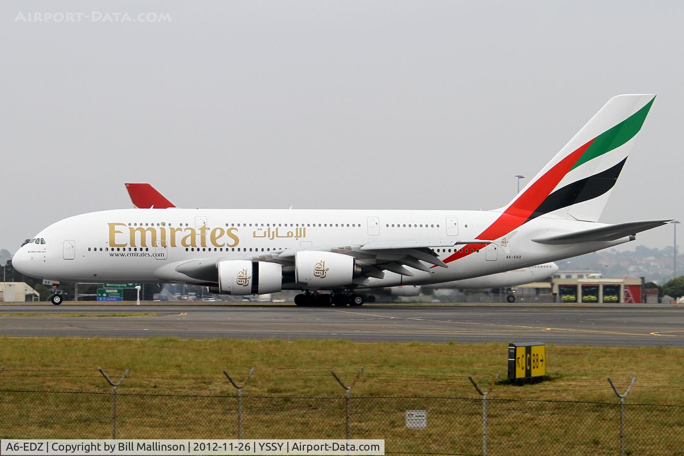 A6-EDZ, 2012 Airbus A380-861 C/N 107, just landed on 16R
