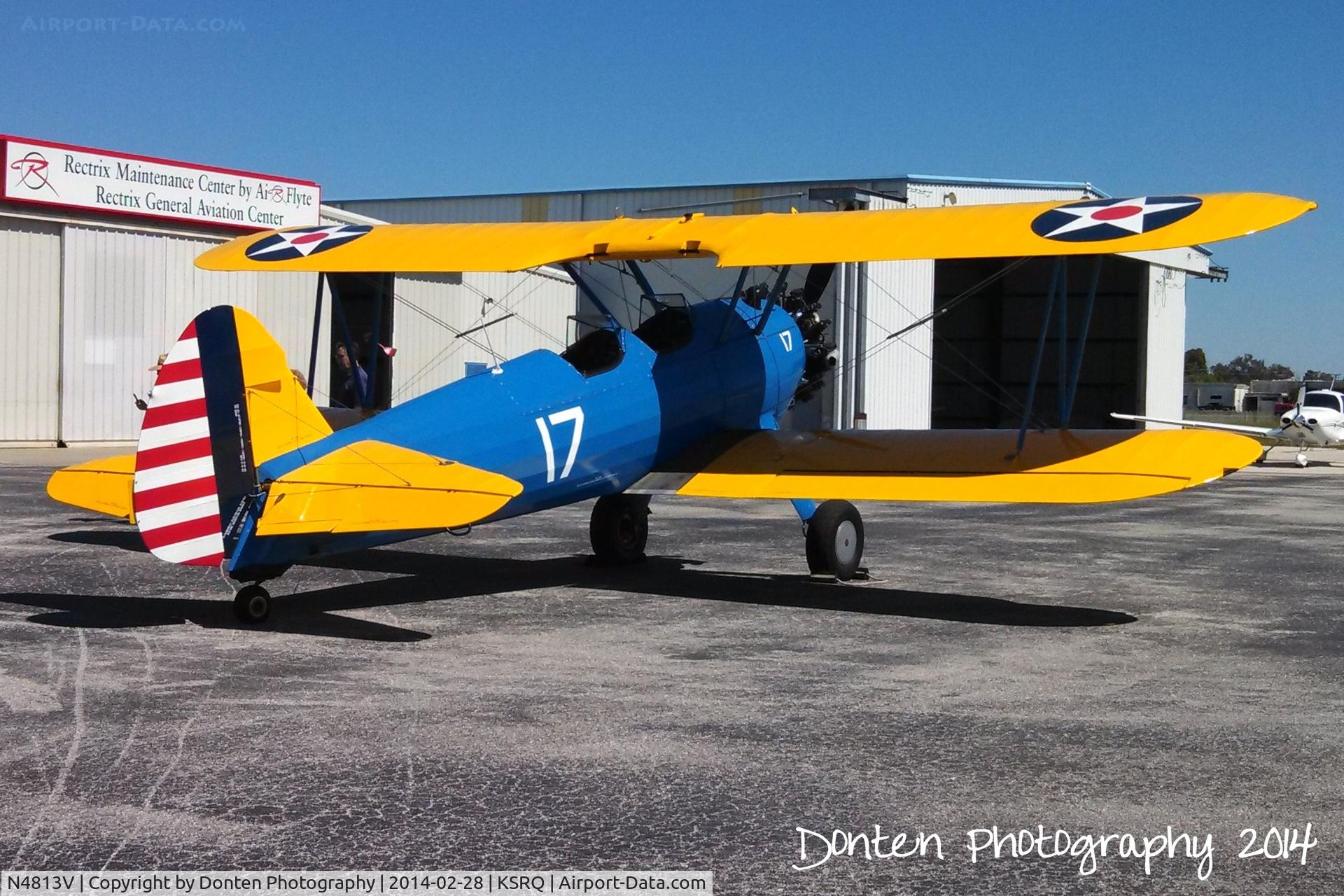 N4813V, 1950 Boeing PT-13D Kaydet (E75) C/N 75-5326, PT-17 Kaydet (N4813V) on display at Sarasota-Bradenton International Airport for the Airpower History Tour