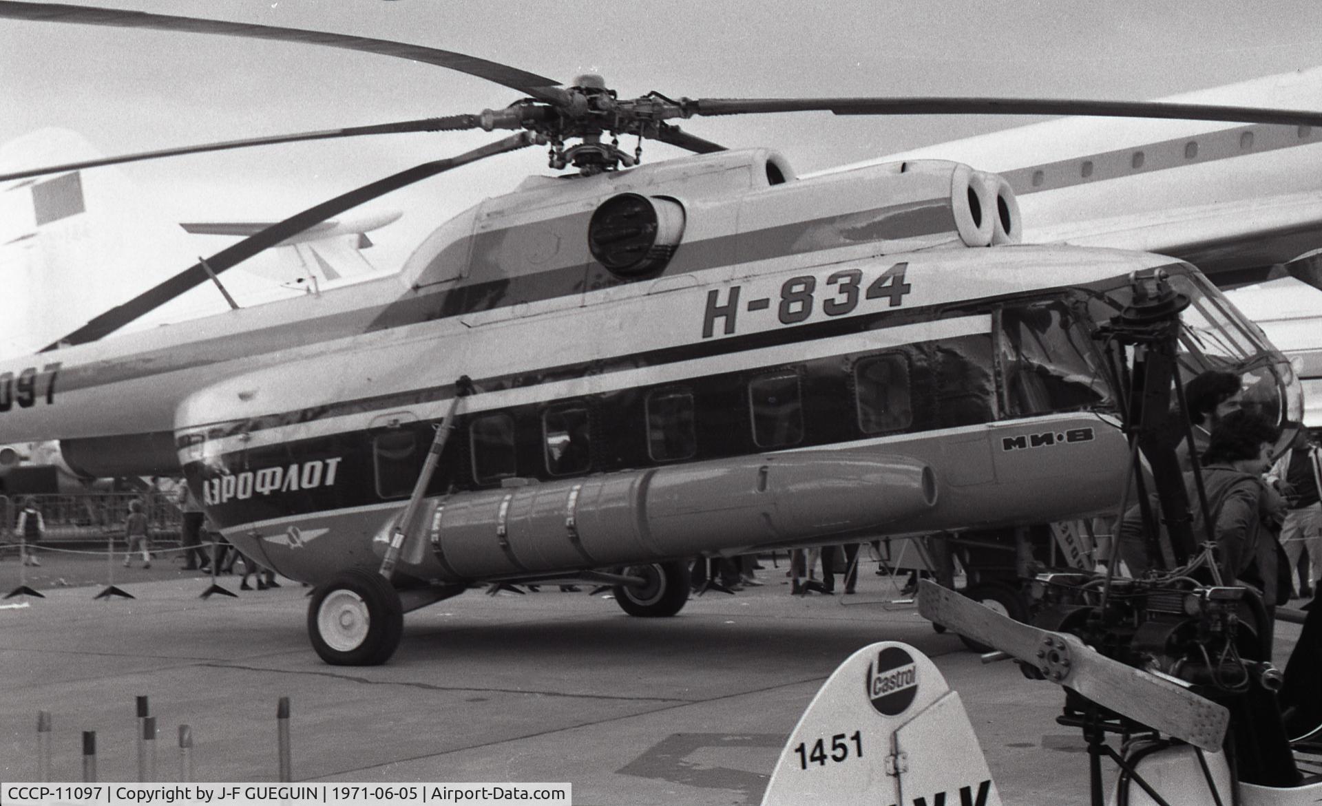 CCCP-11097, Mil Mi-8P Hip B C/N 88823, On display at 1971 Paris-Le Bourget Airshow.
