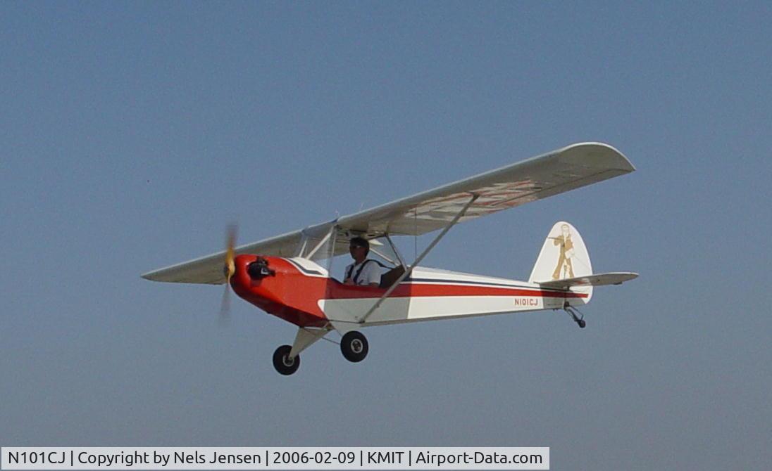 N101CJ, 1982 Plumb CJ 1D C/N 101, The Cracker Jack Sport was designed in 1978 by Pete Plumb, owner and operator of Wood Wing Specialty, Shafter, CA. The aircraft was flown regularly from 1982-1986 then retired and the registration abandoned. Today, the plane is on display at KMIT.
