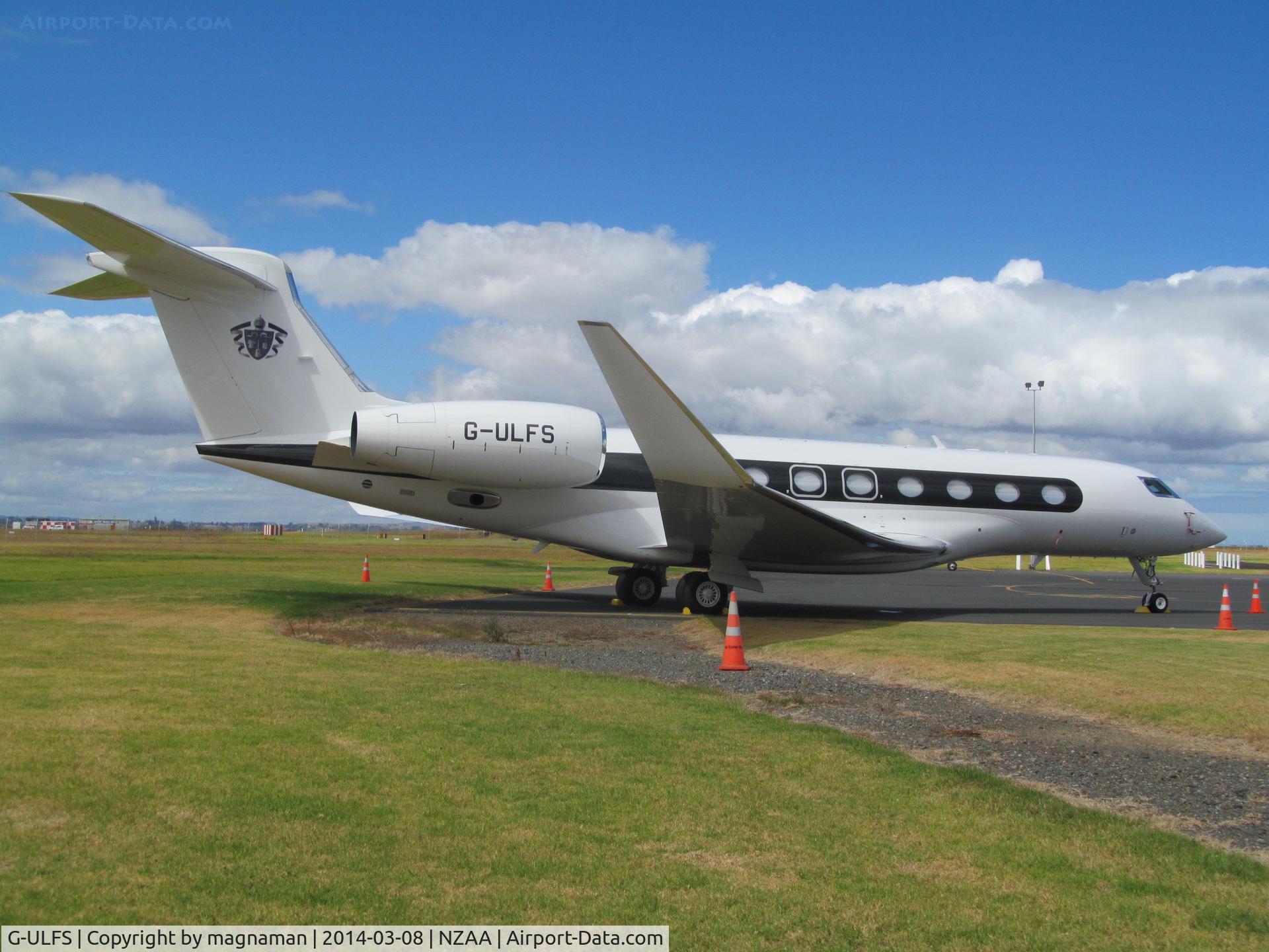 G-ULFS, 2013 Gulfstream Aerospace G650 (G-VI) C/N 6028, Arrived earlier today from HKG. Owner's apparently here to visit their super yacht in the harbour.