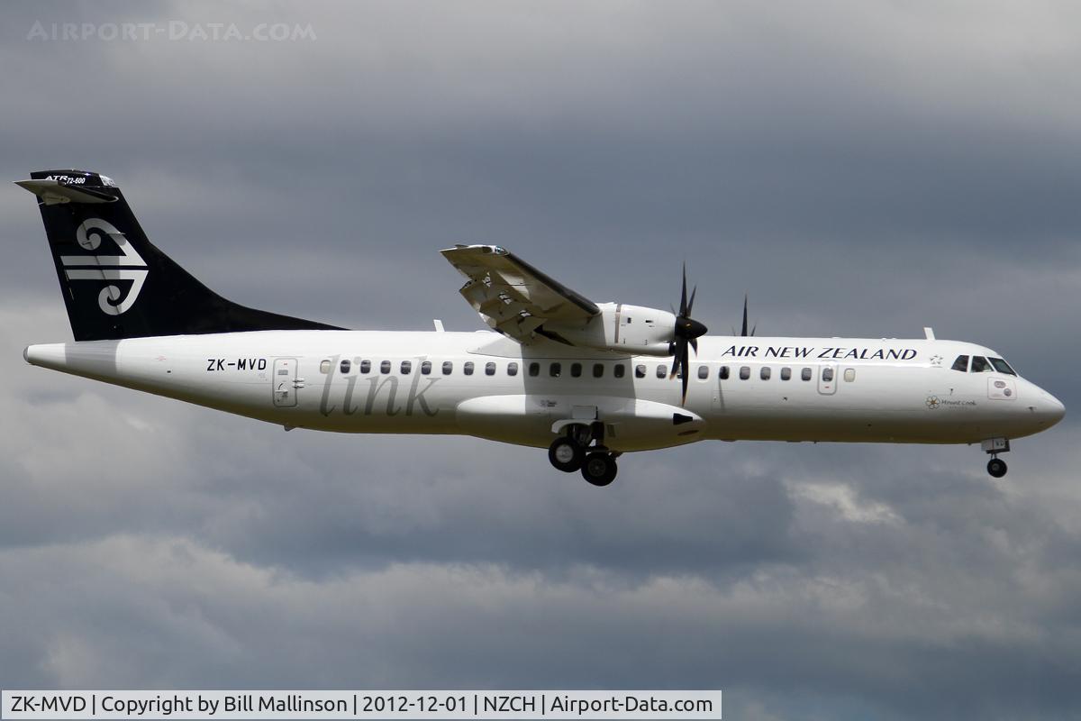 ZK-MVD, 2013 ATR 72-600 C/N 1117, finals to 29