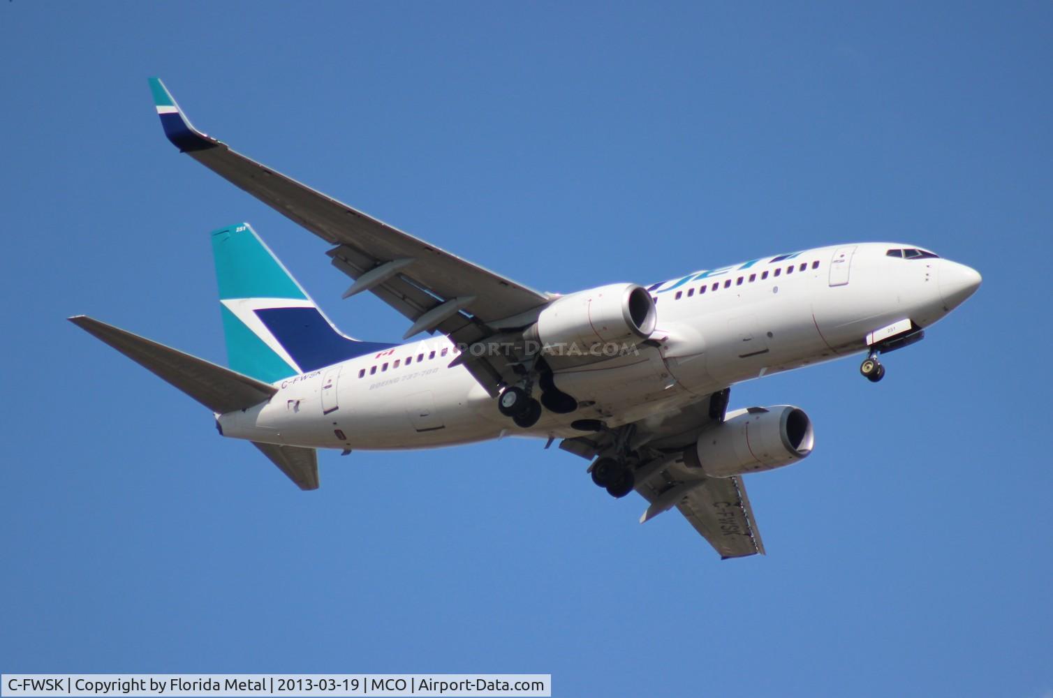 C-FWSK, 2008 Boeing 737-7CT C/N 36420, West Jet 737-700