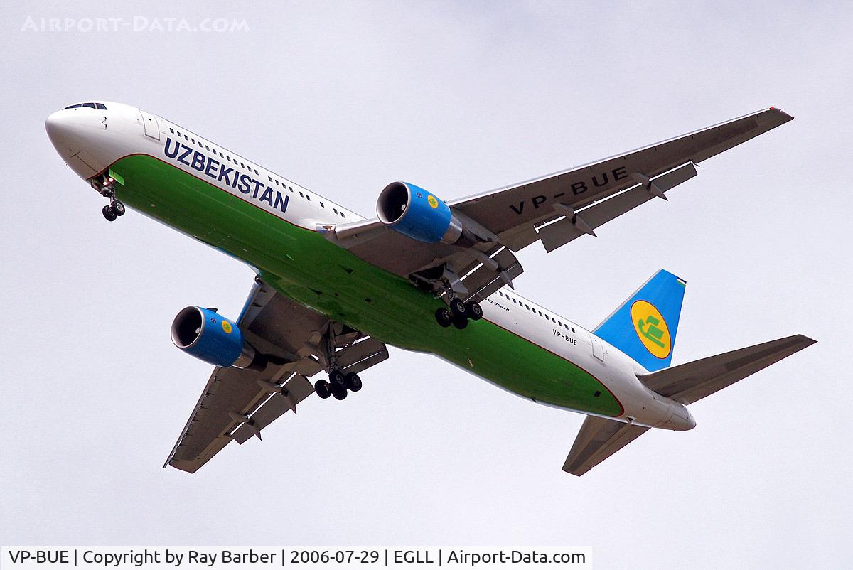 VP-BUE, 2003 Boeing 767-300/ER C/N 33469, Boeing 767-3CBER [33469] (Uzbekistan Airways) Home~G 29/07/2006. On approach 27R.