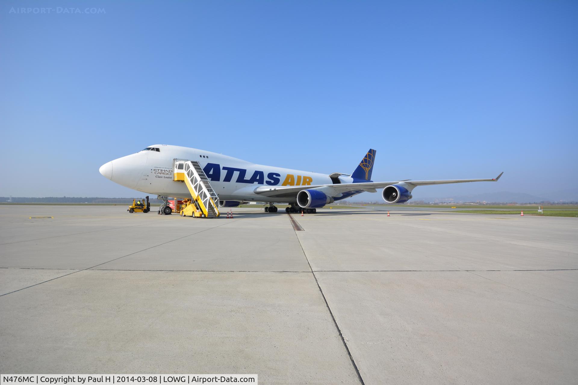 N476MC, 1999 Boeing 747-47UF C/N 29256, AtlasAir B-747 unloaded