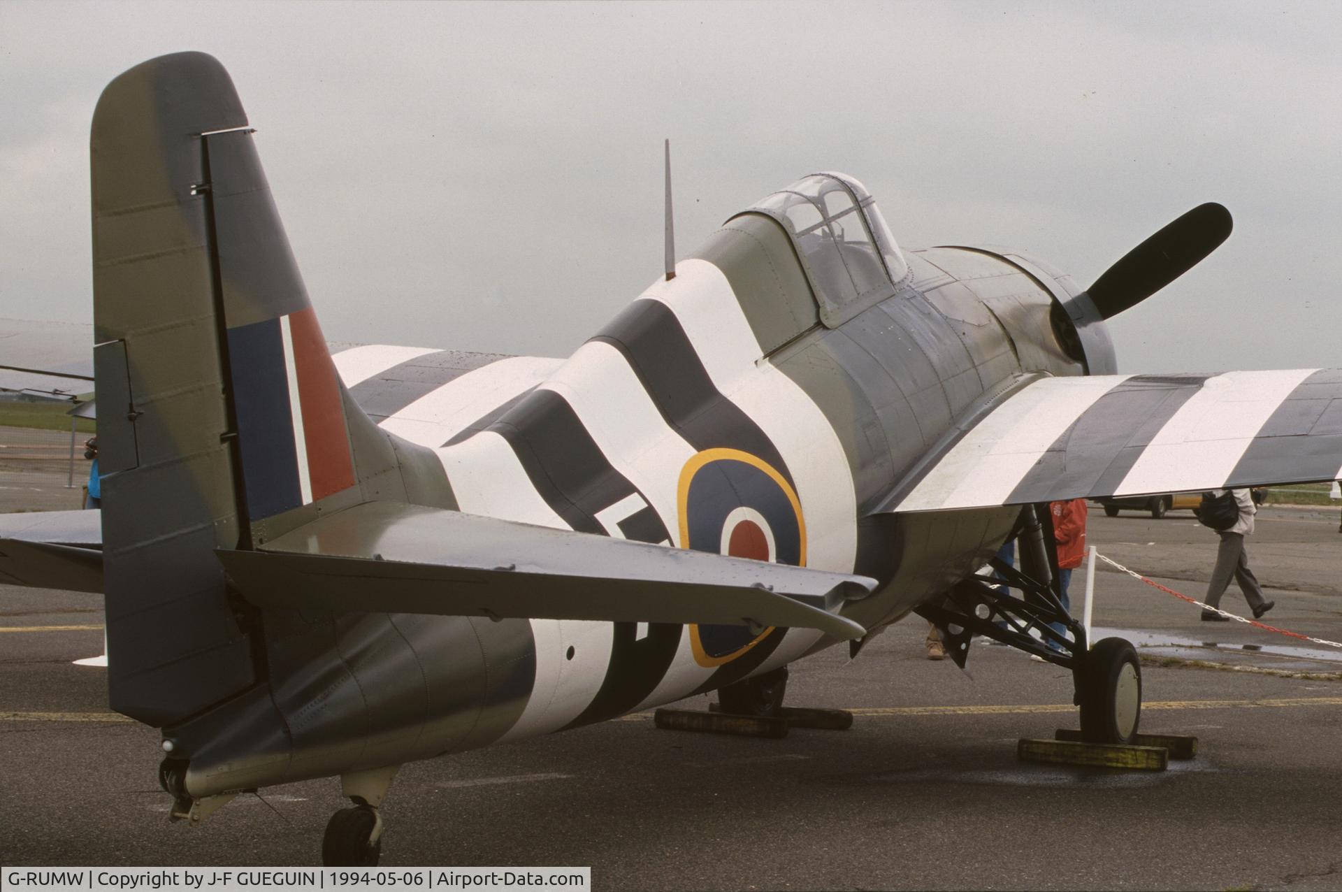 G-RUMW, 1944 General Motors (Grumman) FM-2 Wildcat C/N 5765, On display at Paris-Le Bourget Airport (1er Salon de l'Aviation Ancienne), painted as Fleet Air Arm Martlet V, serial JV579, code F.
