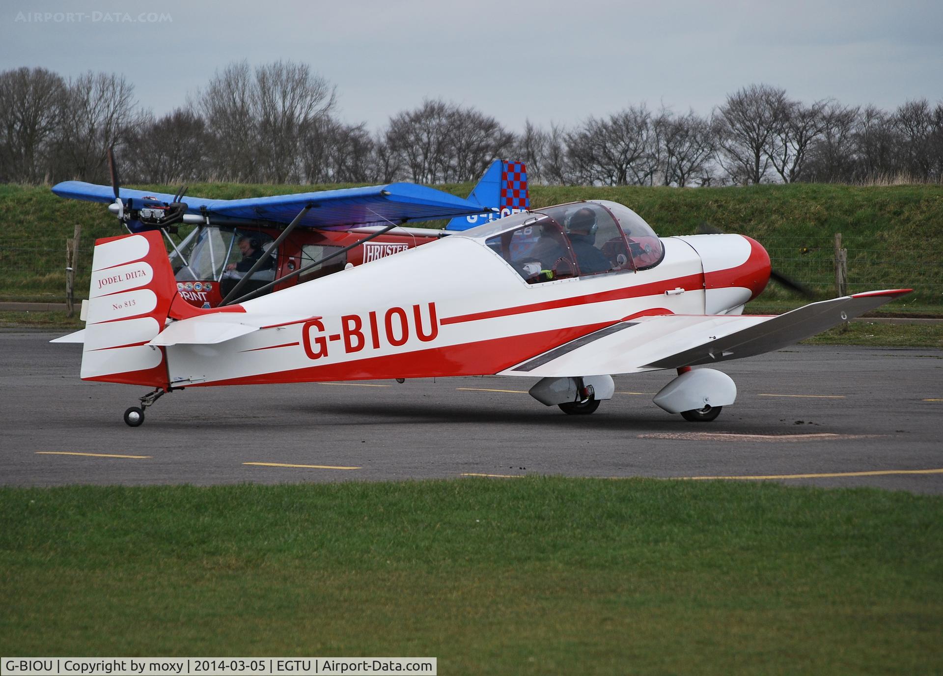 G-BIOU, 1958 Jodel D-117A C/N 813, Jodel D117A at Dunkeswell. Ex F-BIOU