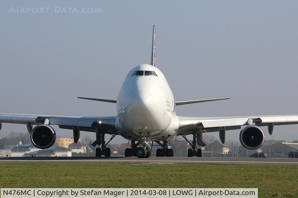 N476MC, 1999 Boeing 747-47UF C/N 29256, Atlas Air B.747-400F departure from GRZ to RIX
