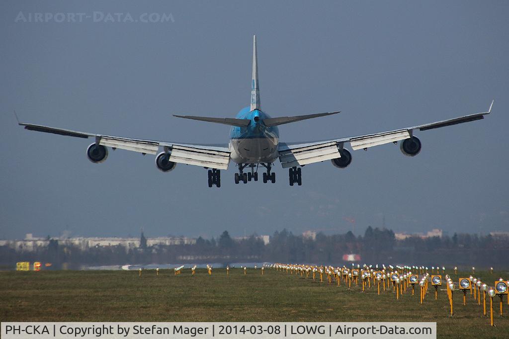 PH-CKA, 2003 Boeing 747-406F/ER/SCD C/N 33694, KLM Cargo B.747-400F from Abu Dhabi landing at Graz