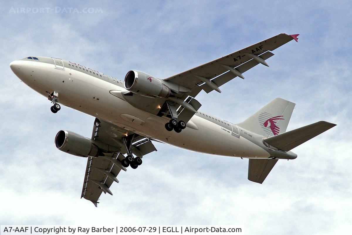 A7-AAF, 1989 Airbus A310-304 C/N 473, Airbus A310-304 [473] (Qatar Government) Home~G 29/07/2006. On approach 27R