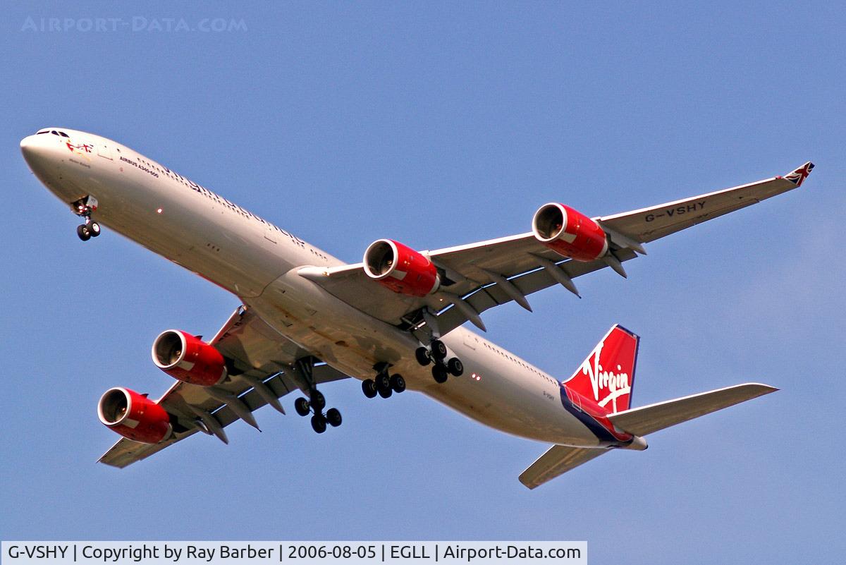 G-VSHY, 2002 Airbus A340-642 C/N 383, Airbus A340-642 [383] (Virgin Atlantic) Home~G 05/08/2006
