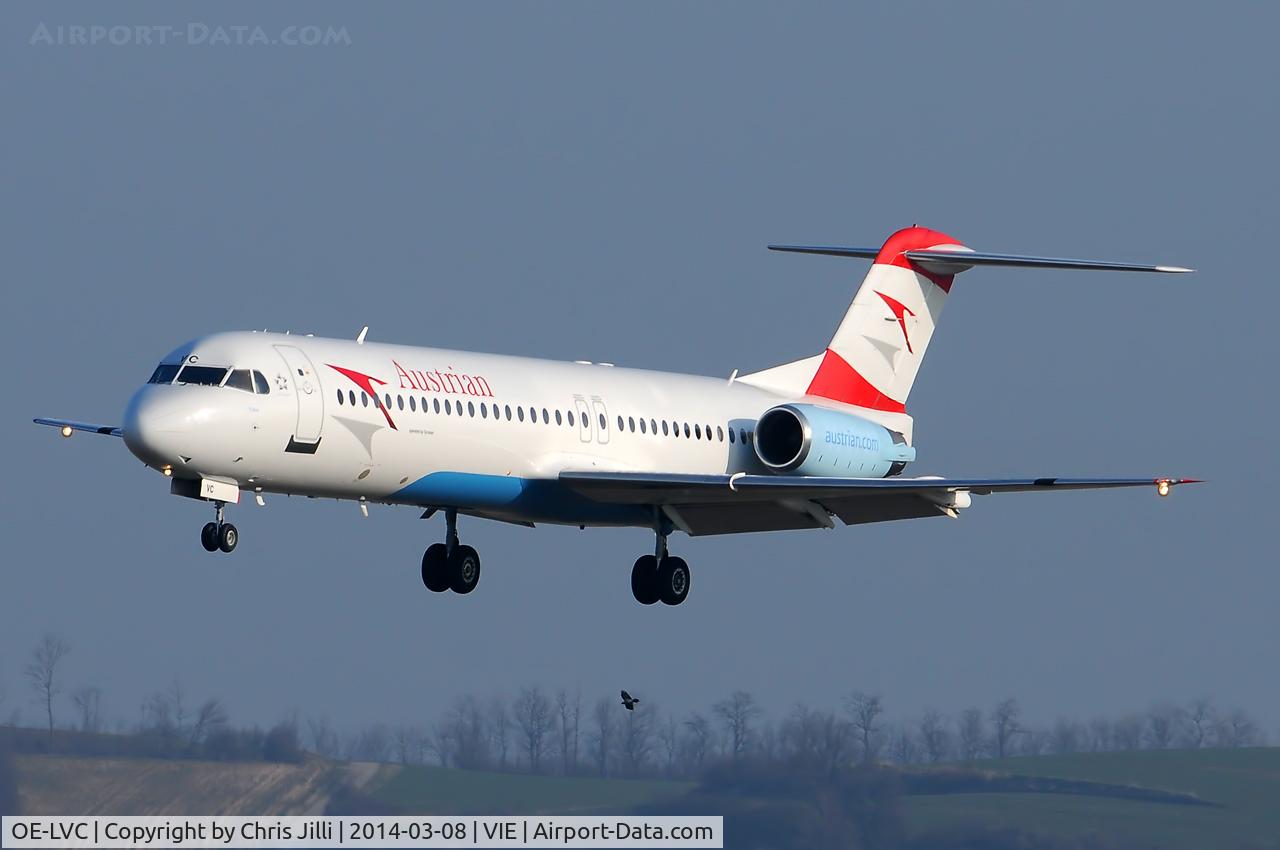 OE-LVC, 1993 Fokker 100 (F-28-0100) C/N 11446, Austrian Airlines
