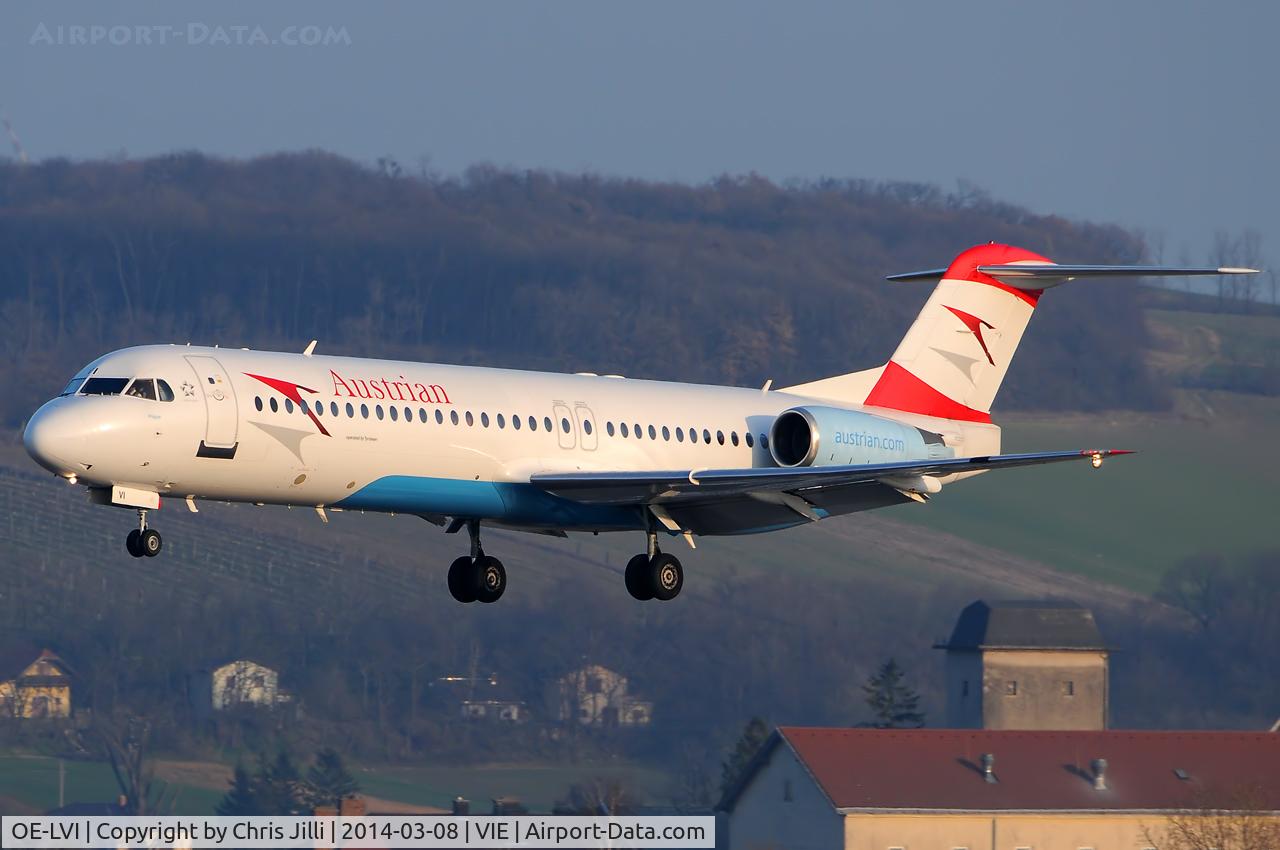 OE-LVI, 1993 Fokker 100 (F-28-0100) C/N 11468, Austrian Airlines