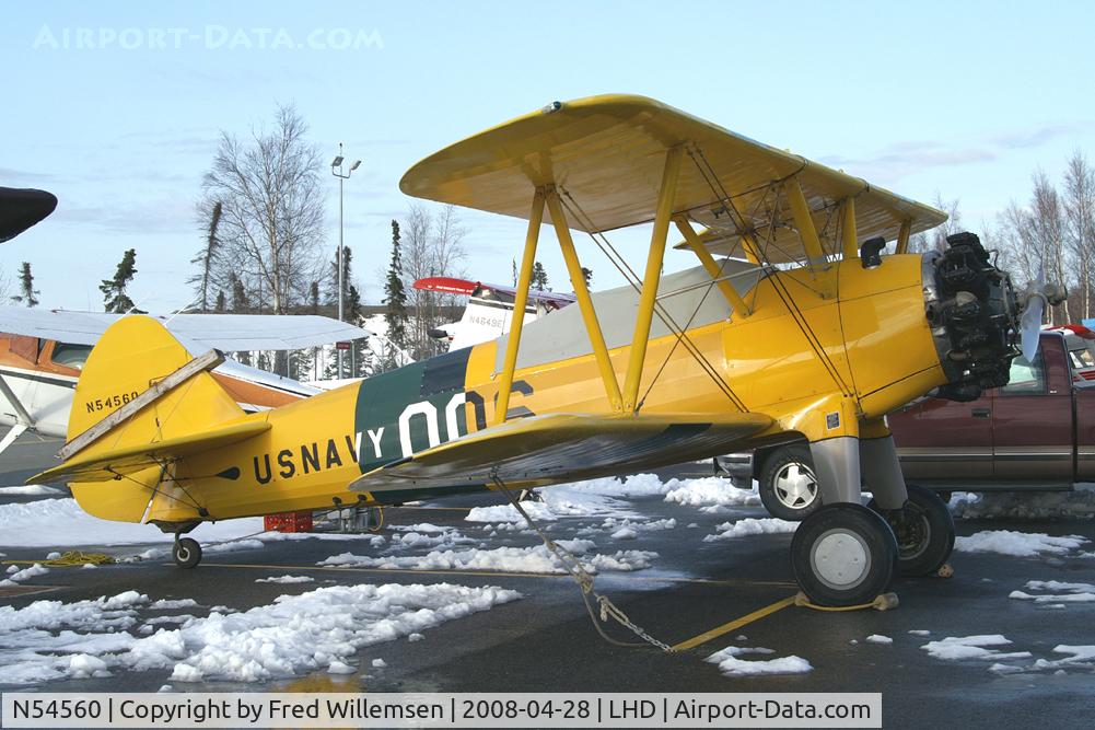 N54560, 1941 Boeing A75N1(PT17) C/N 75-996, lake Hood