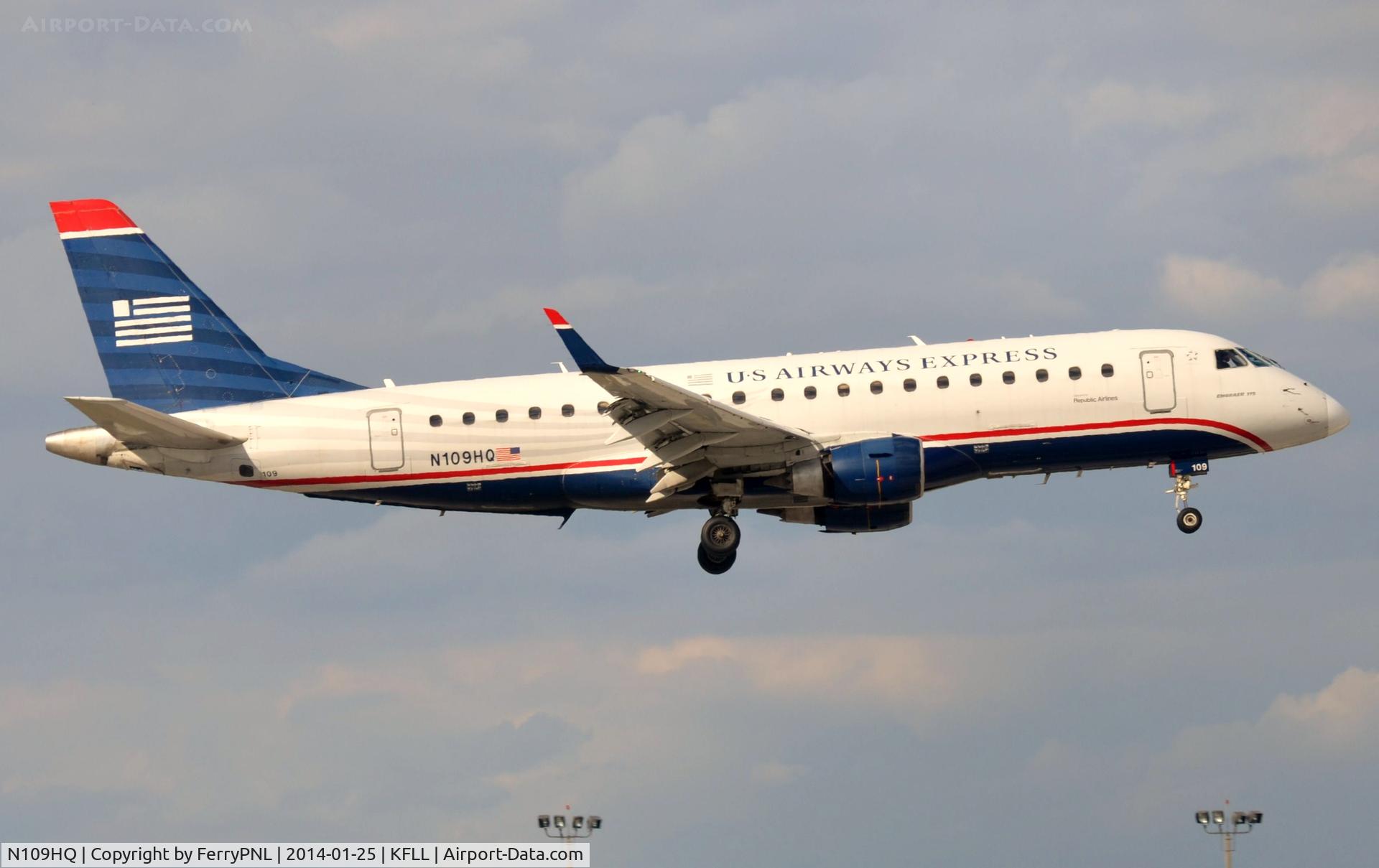 N109HQ, 2007 Embraer 175LR (ERJ-170-200LR) C/N 17000168, US ERJ170 arriving