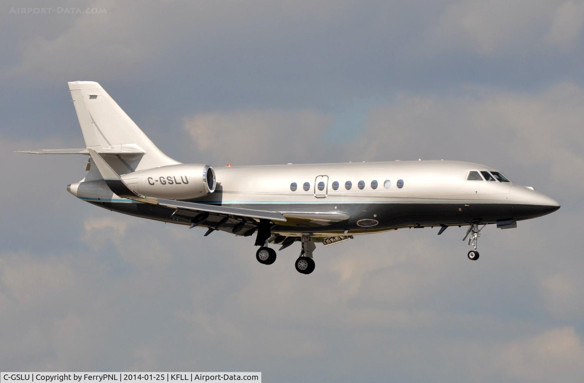 C-GSLU, 2008 Dassault Falcon 2000EX C/N 167, Skyservice DA200LX arriving in FLL