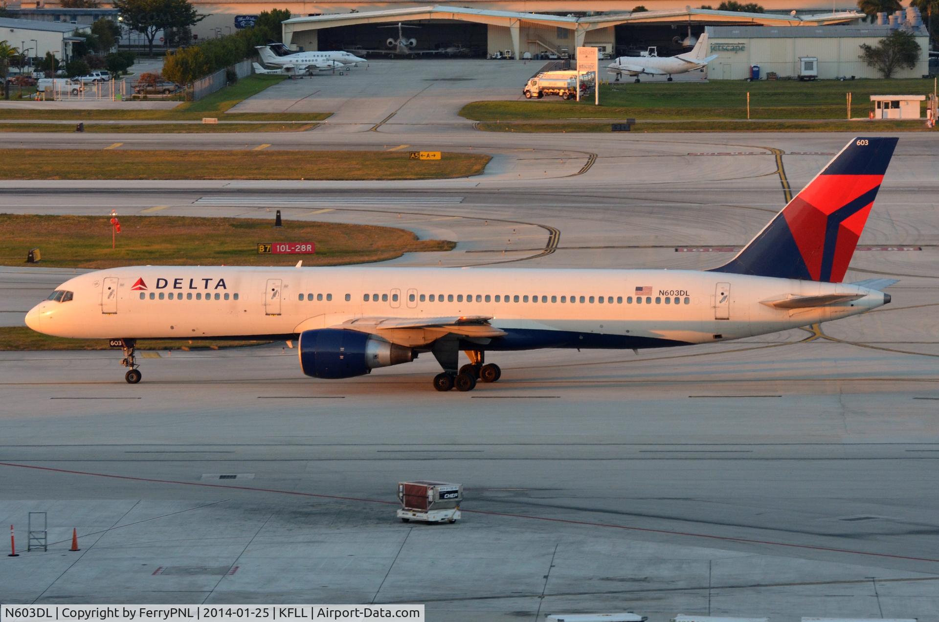 N603DL, 1984 Boeing 757-232 C/N 22810, Delta B752 pushed-back from its gate.