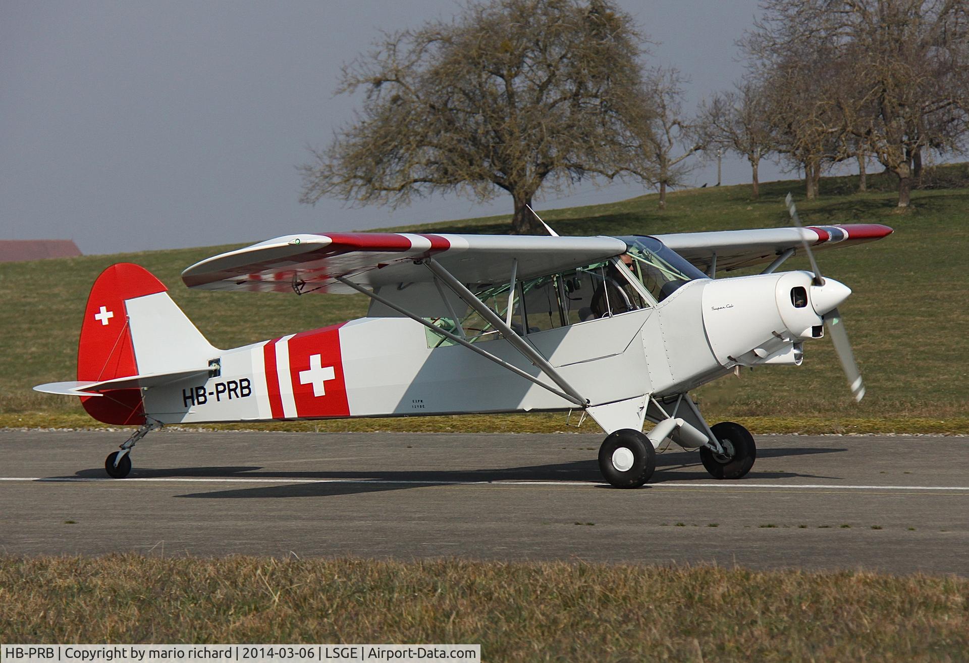 HB-PRB, 1963 Piper PA-18-150 Super Cub Super Cub C/N 18-8063, Landing at Ecuvillens LSGE