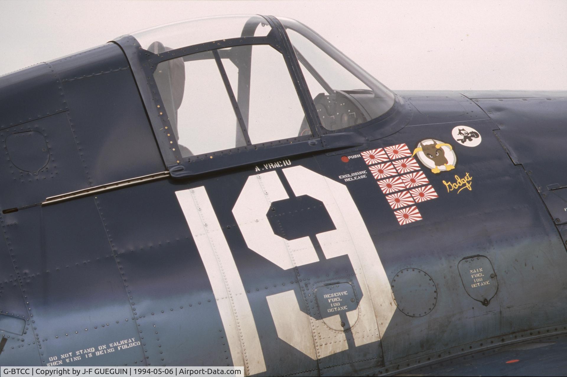 G-BTCC, 1944 Grumman F6F-5K Hellcat. C/N A-1733, On display at Paris-Le Bourget Airport (1er Salon de l'Aviation Ancienne).