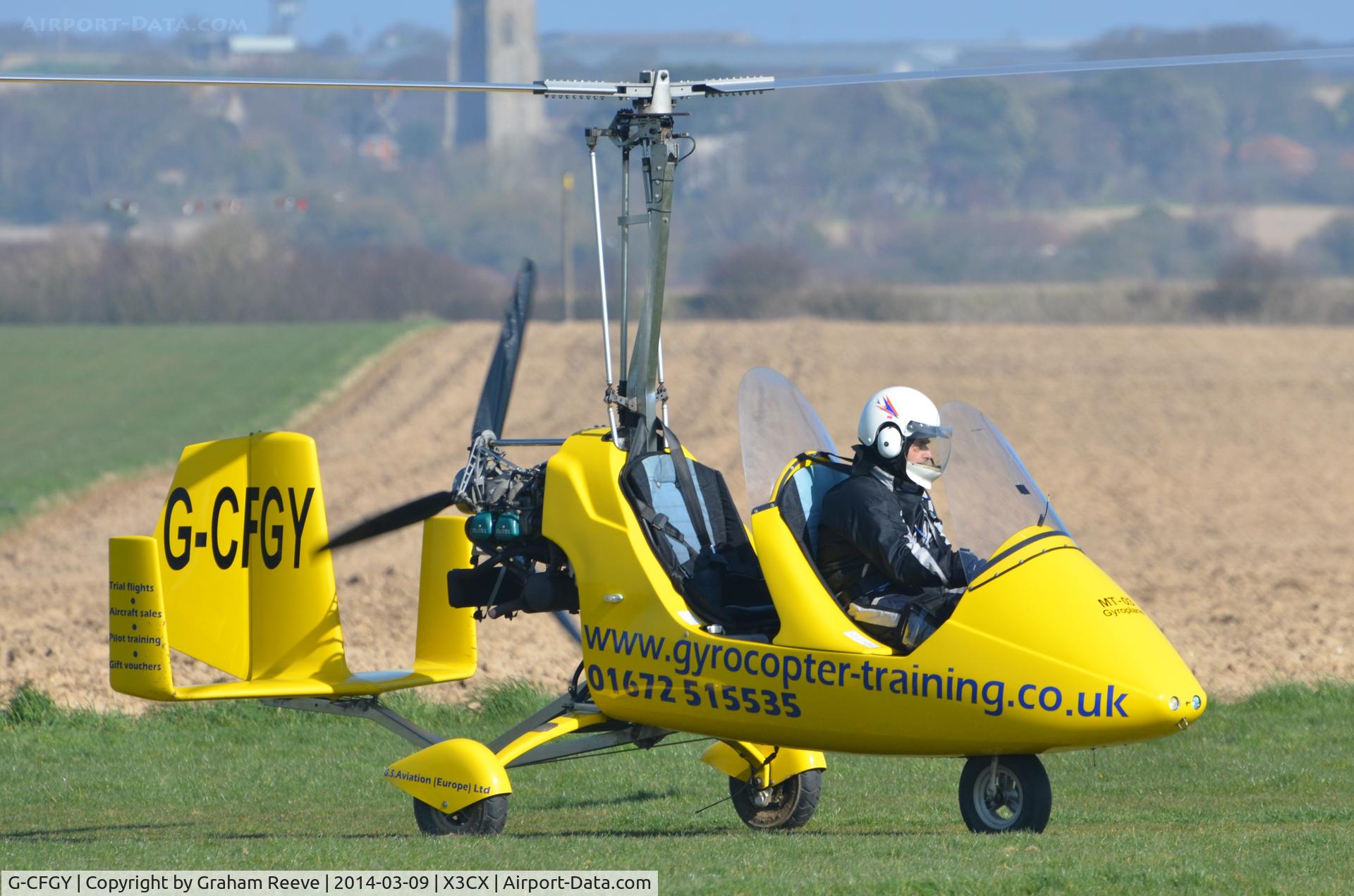 G-CFGY, 2008 Rotorsport UK MT-03 C/N RSUK/MT-03/039, Just landed.