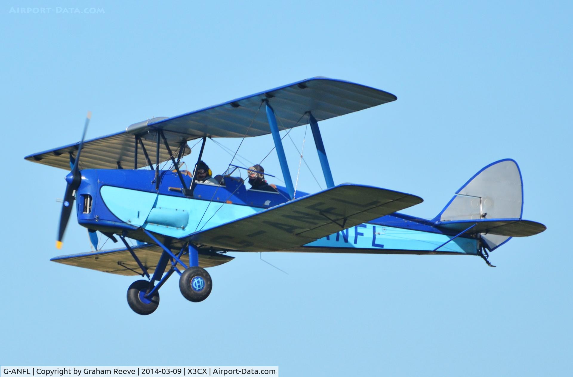 G-ANFL, 1941 De Havilland DH-82A Tiger Moth II C/N 84617, Overhead at Northrepps.