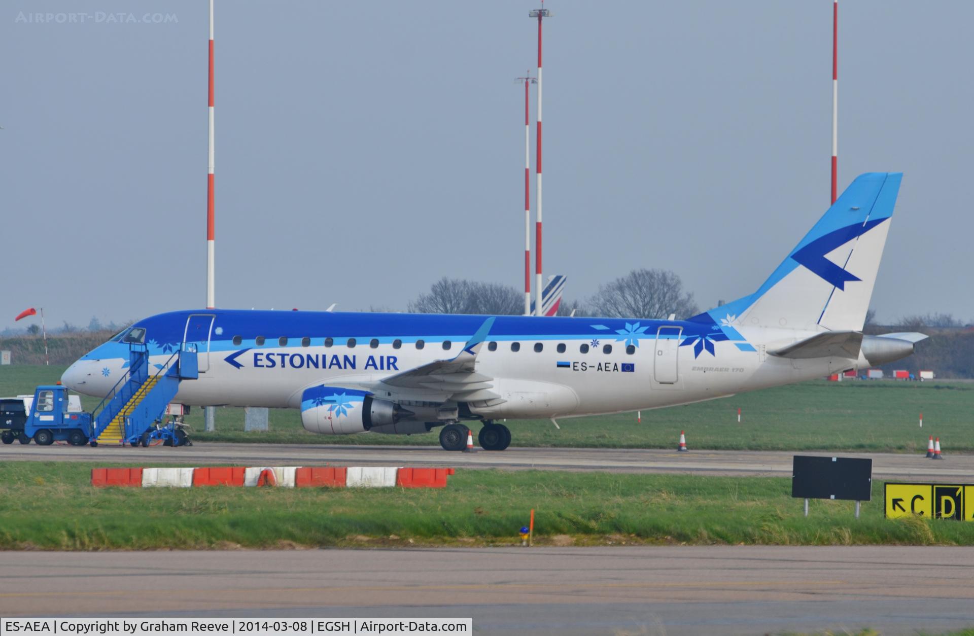 ES-AEA, 2005 Embraer 170LR (ERJ-170-100LR) C/N 17000093, Parked at Norwich.