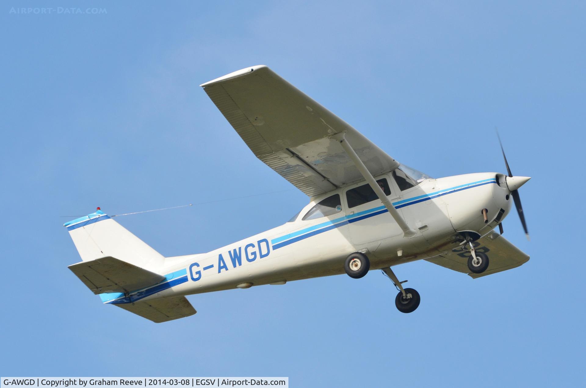 G-AWGD, 1968 Reims F172H Skyhawk C/N 0503, Overhead at Old Buckenham.