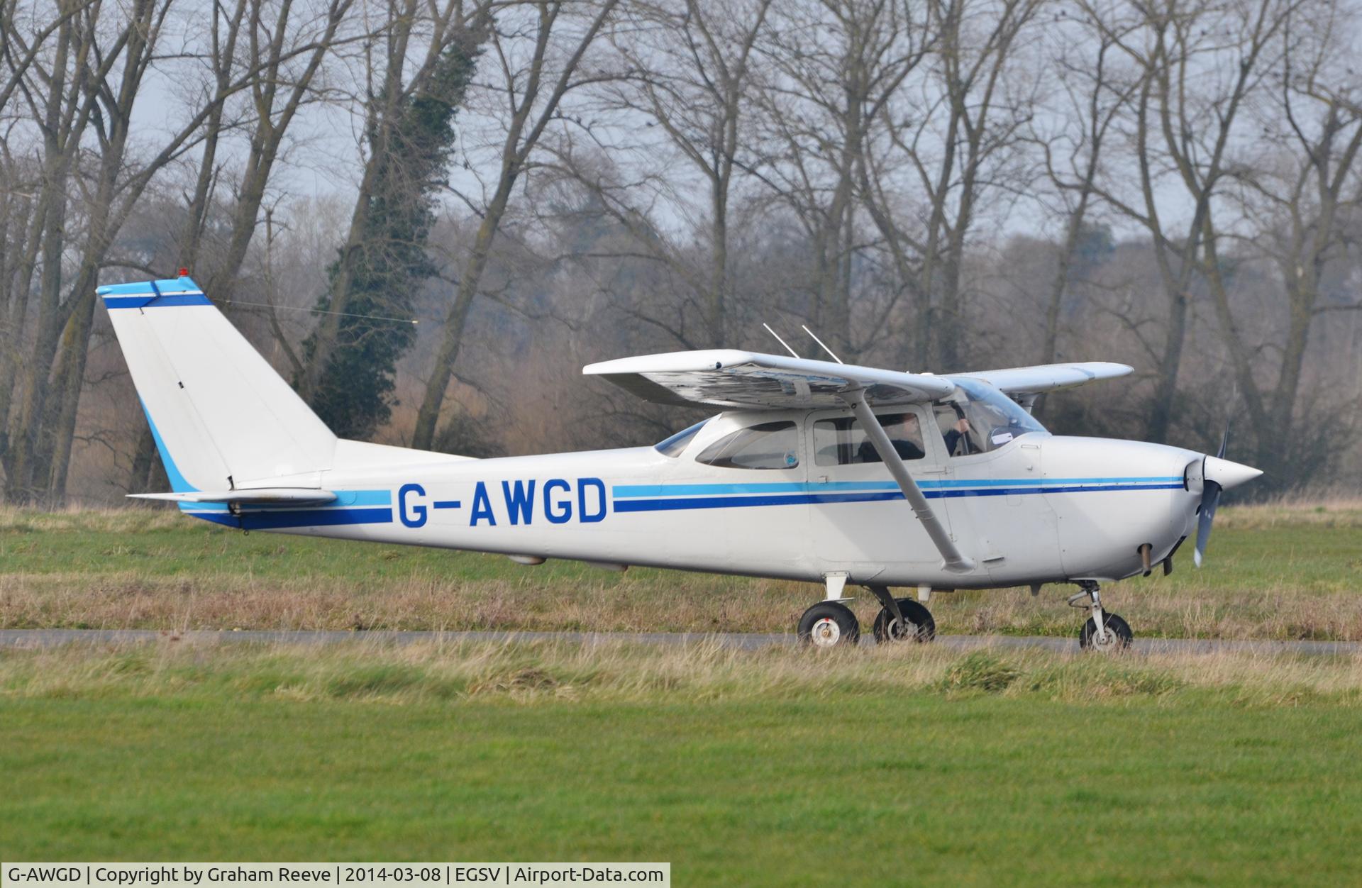 G-AWGD, 1968 Reims F172H Skyhawk C/N 0503, Just landed.