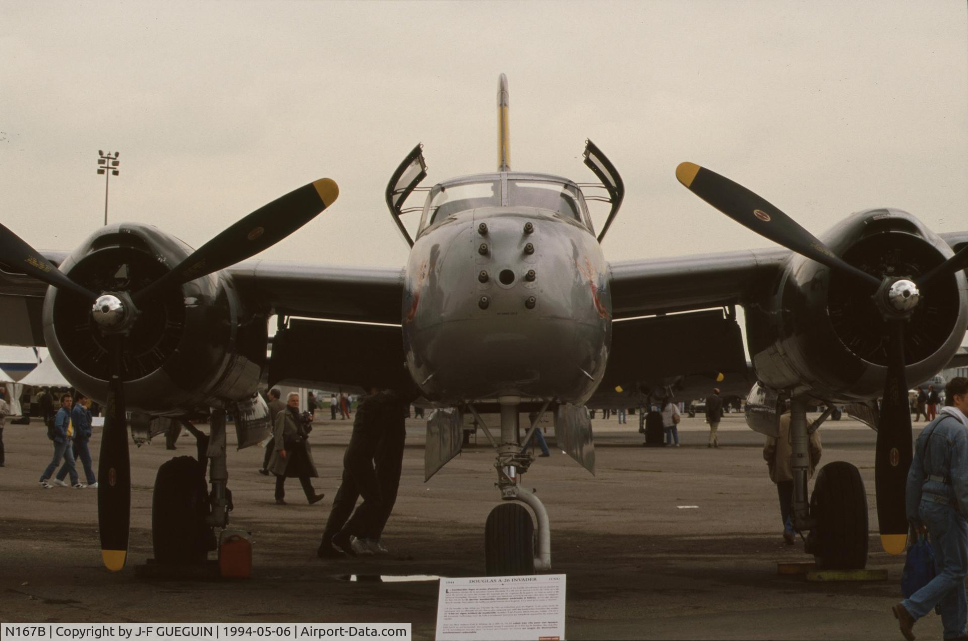 N167B, 1944 Douglas A-26B Invader C/N 27881, On display at Paris-Le Bourget Airport (1er Salon de l'Aviation Ancienne, 1994).
