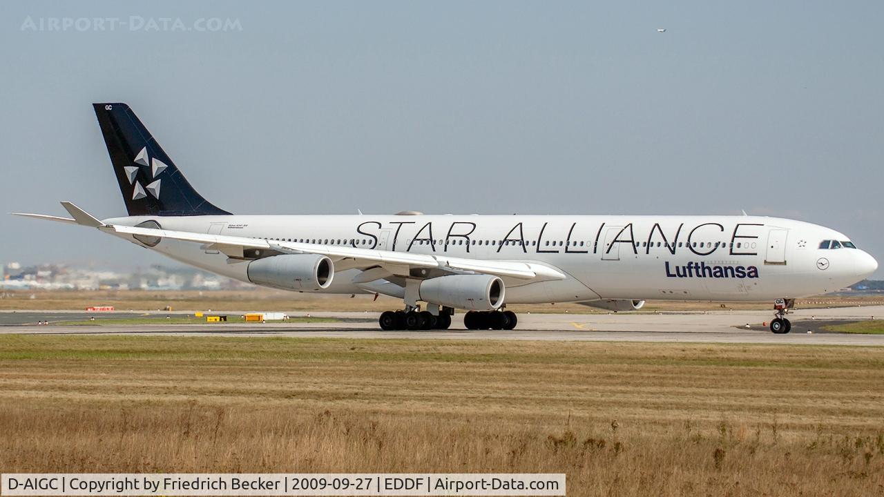 D-AIGC, 1993 Airbus A340-311 C/N 027, departure via RW18W