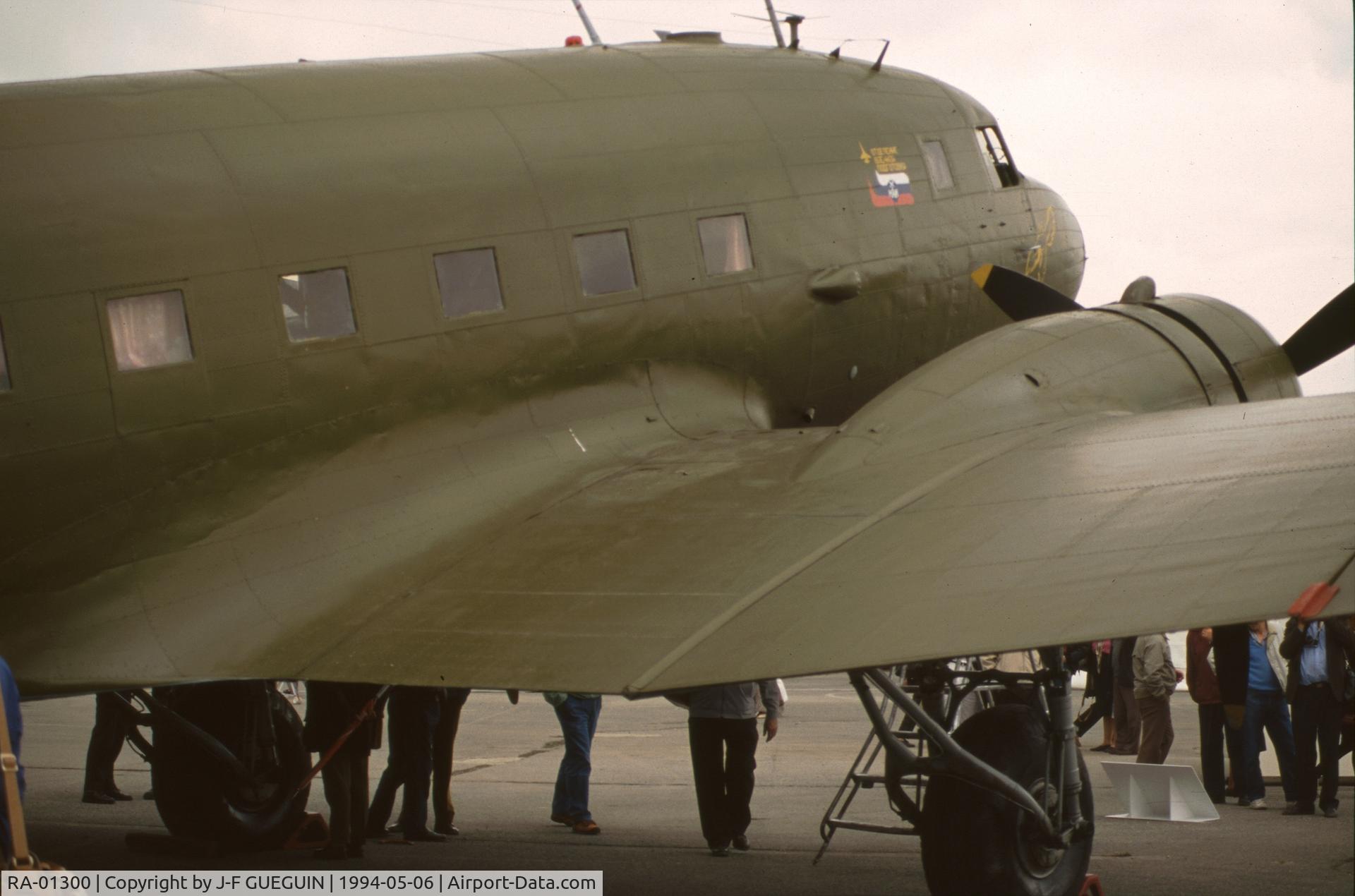 RA-01300, Lisunov Li-2T C/N 23441605, On display at Paris-Le Bourget Airport (1er Salon de l'Aviation Ancienne, 1994).