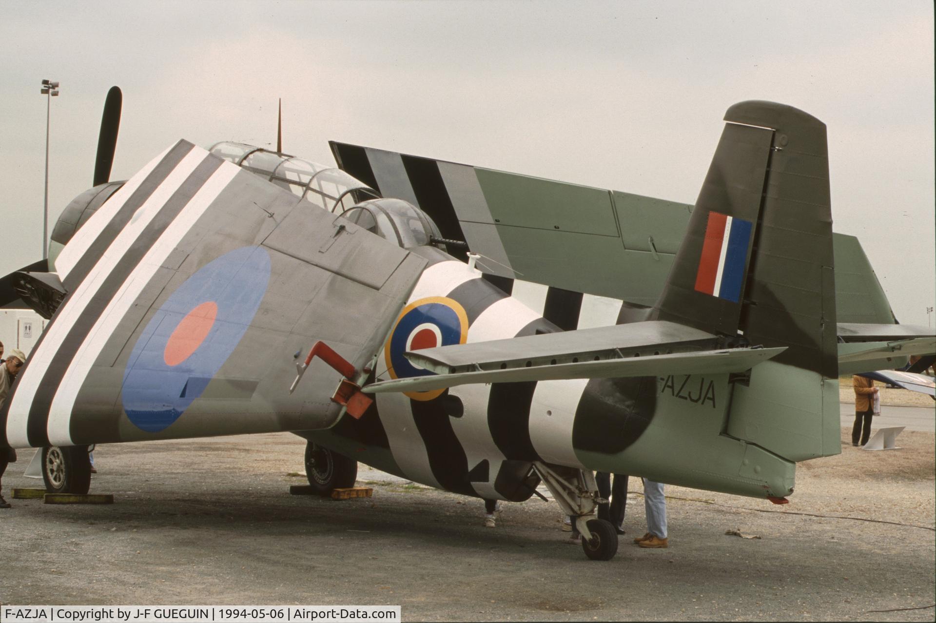 F-AZJA, Grumman TBM-3E Avenger C/N 2688, On display at Paris-Le Bourget Airport (1er Salon de l'Aviation Ancienne, 1994).