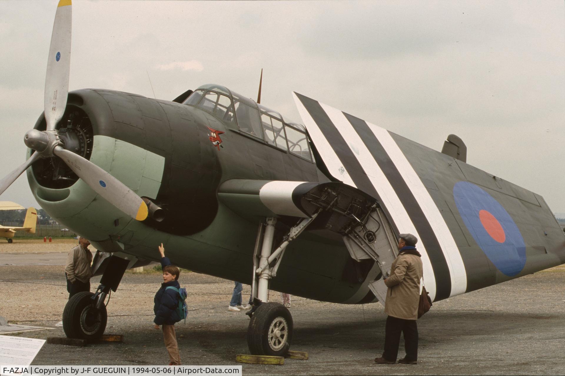 F-AZJA, Grumman TBM-3E Avenger C/N 2688, On display at Paris-Le Bourget Airport (1er Salon de l'Aviation Ancienne, 1994).