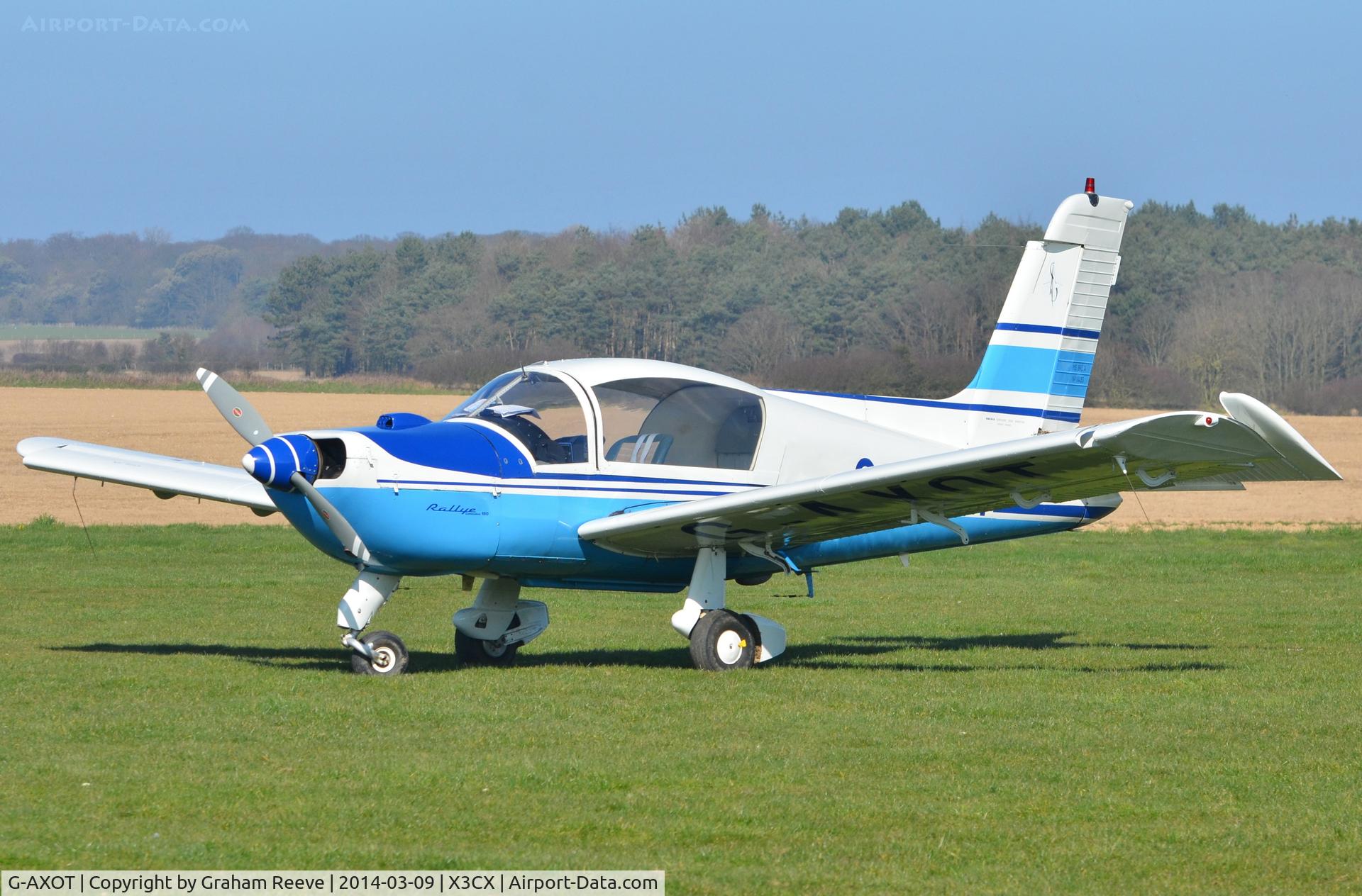 G-AXOT, 1969 Socata MS-893A Rallye Commodore 180 C/N 11433, Parked at Northrepps.