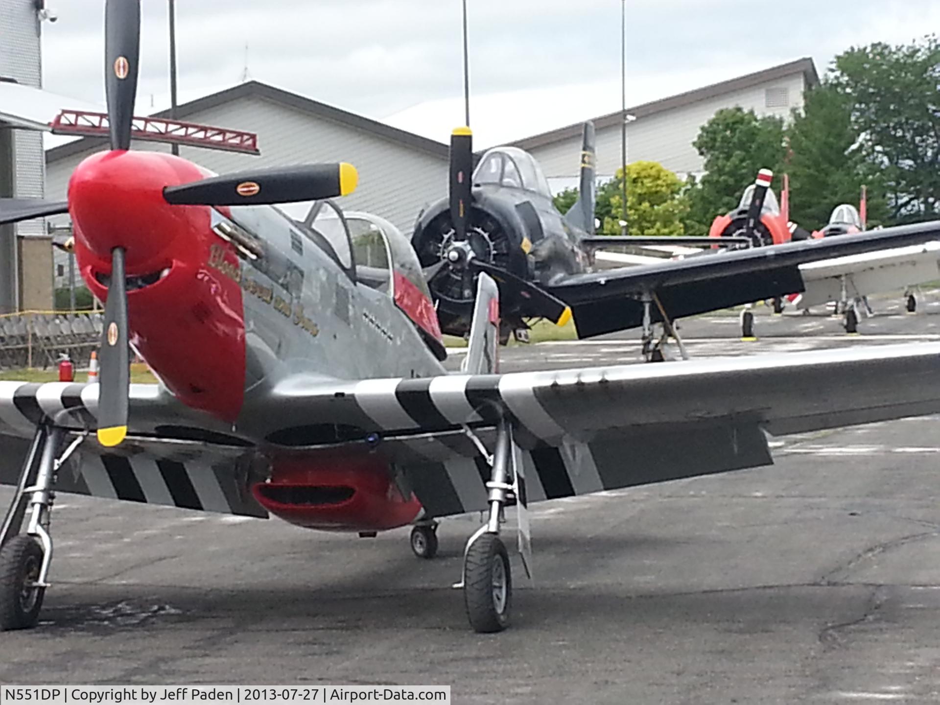 N551DP, 2012 Titan T-51 Mustang C/N M09SV6SOHK0146, Sitting with T-28