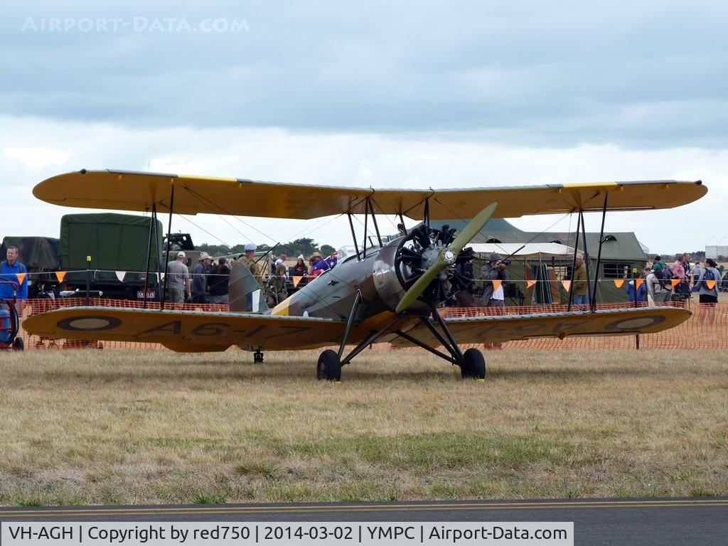 VH-AGH, 1937 Avro 643 Cadet II C/N R3/LT/3135, Avro Cadet at the RAAF100th Anniversary Airshow, Pt Cook, March 2, 2014