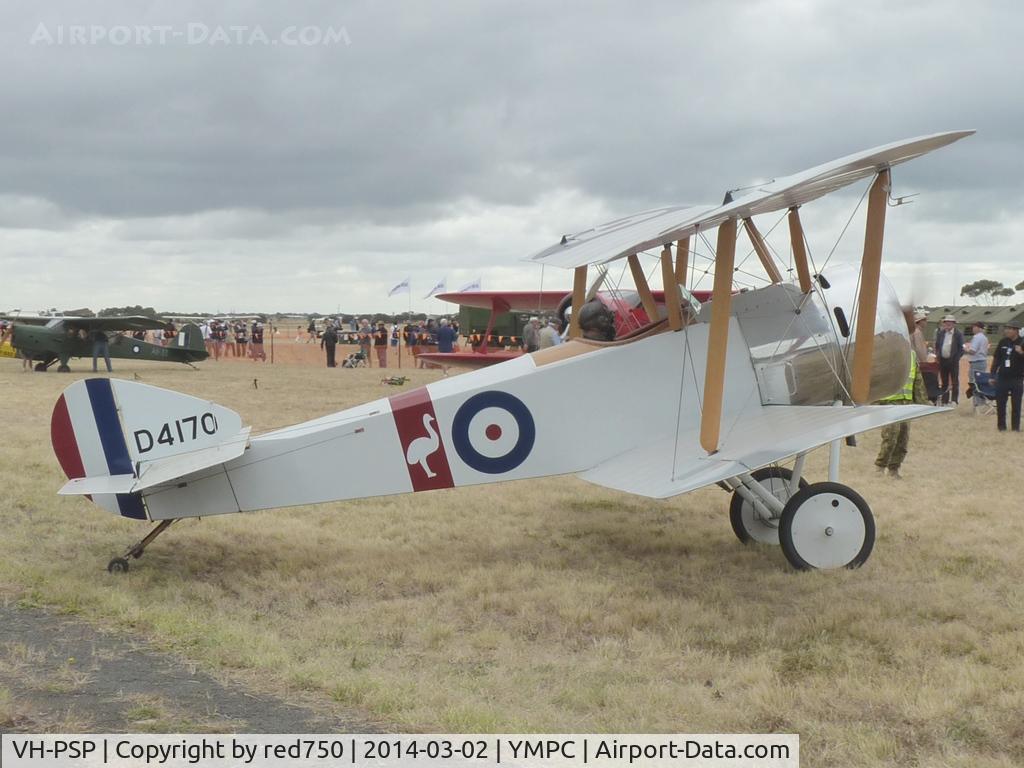 VH-PSP, 1978 Sopwith Pup Replica C/N TSP-1, Sopwith Pup Replica at the RAAF100th Anniversary Airshow, Pt Cook, March 2, 2014
