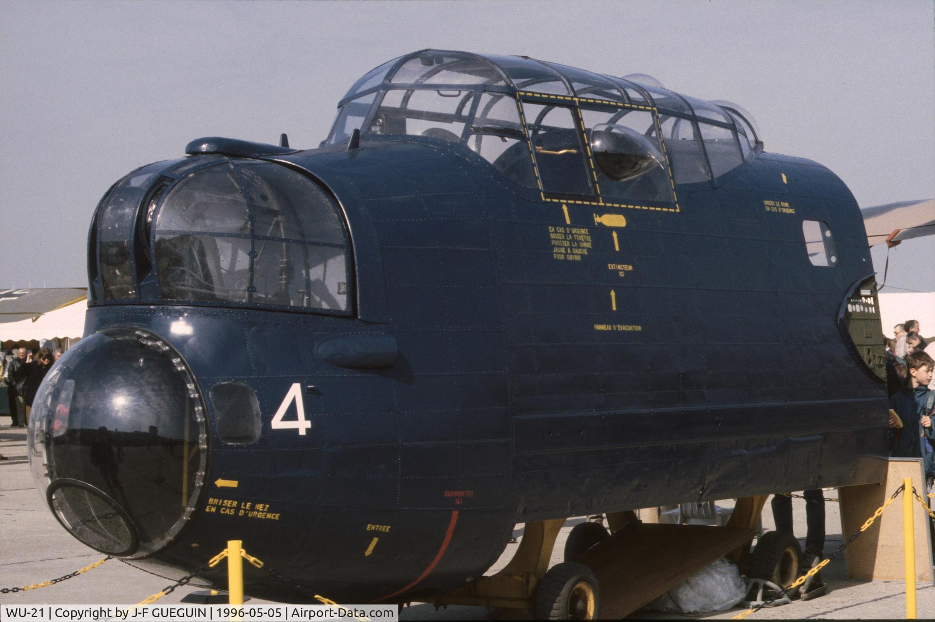 WU-21, Avro 683 Lancaster B7 C/N NX664, On display at Paris-Le Bourget Airport (Salon des Avions de Légende, 1996).