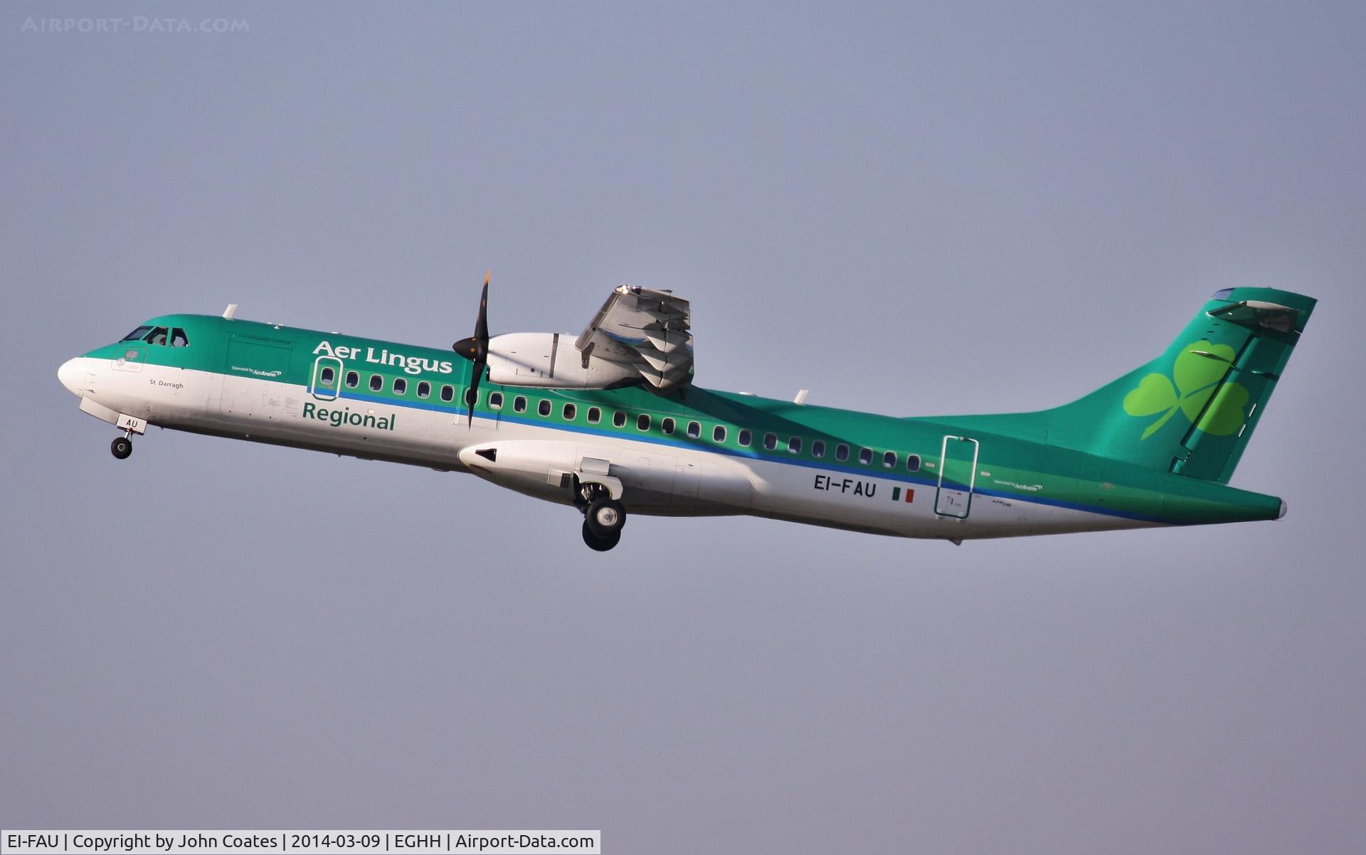 EI-FAU, 2013 ATR 72-600 (72-212A) C/N 1098, Departing back to Dublin