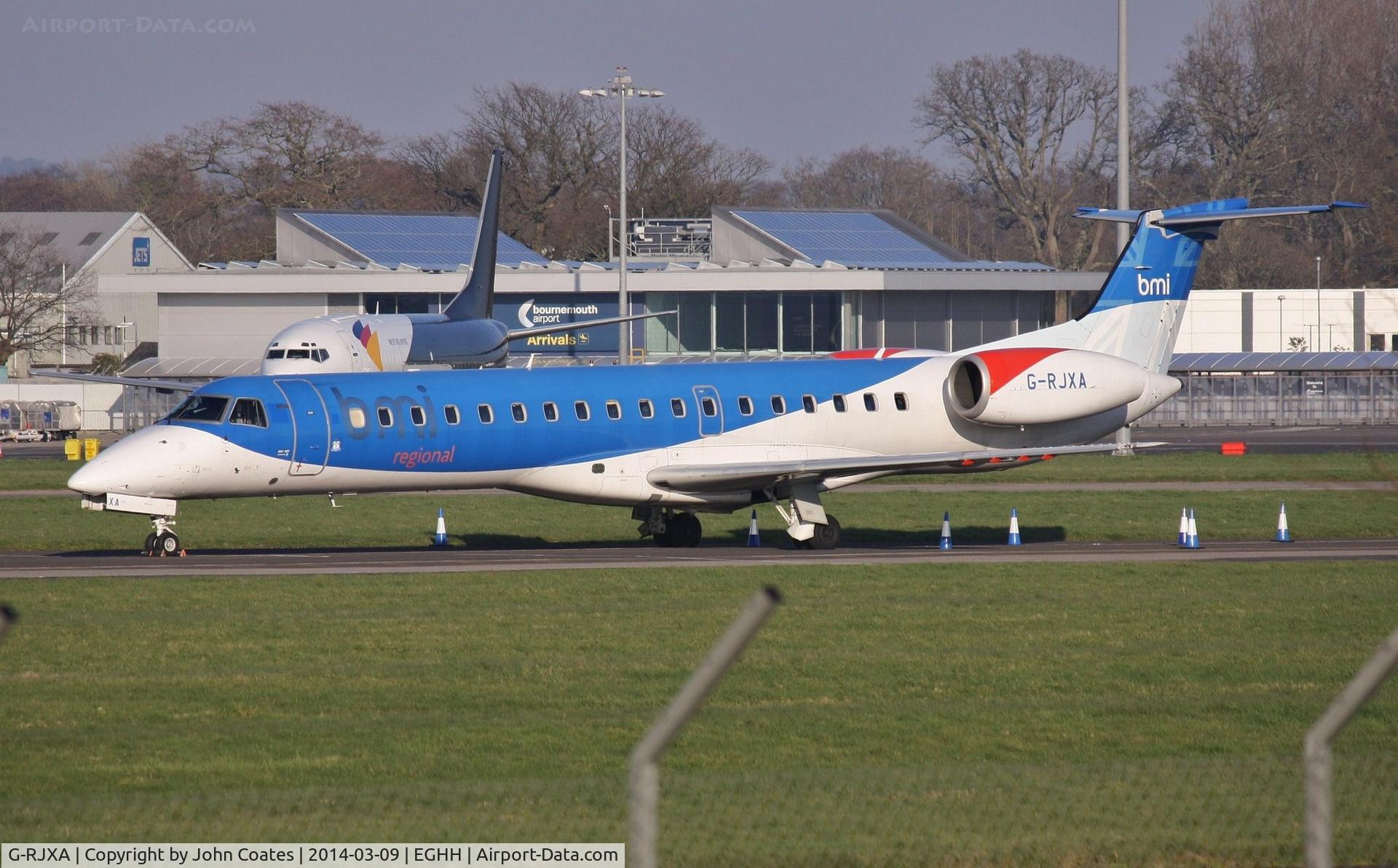 G-RJXA, 1999 Embraer EMB-145EP (ERJ-145EP) C/N 145136, Parked up after Cherries trip to Blackpool