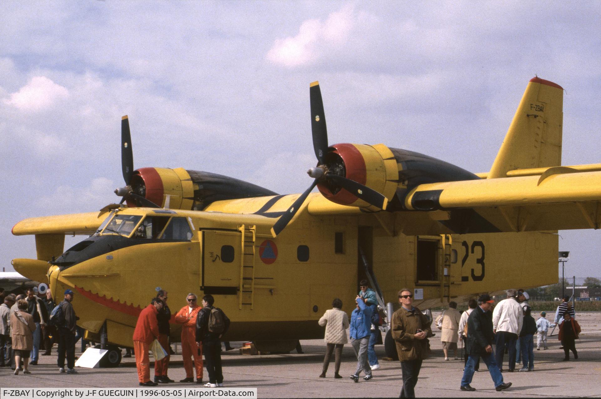 F-ZBAY, Canadair CL-215-I (CL-215-1A10) C/N 1023, On display at Paris-Le Bourget Airport (Salon des Avions de Légende, 1996).