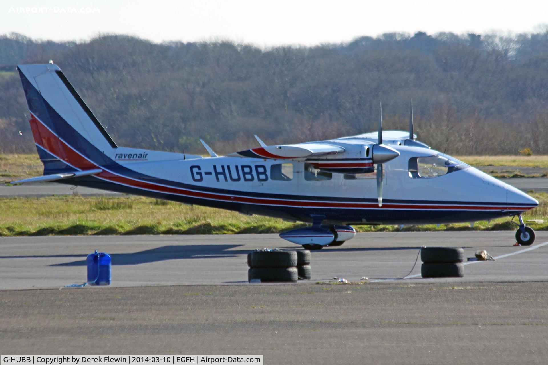 G-HUBB, 1979 Partenavia P-68B Victor C/N 194, Visiting victor operated by Ravenair seen at EGFH.