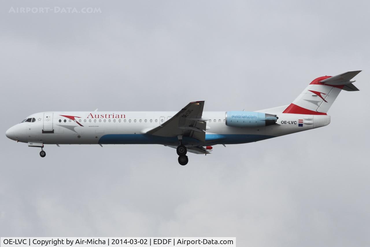 OE-LVC, 1993 Fokker 100 (F-28-0100) C/N 11446, Tyrolean Airways