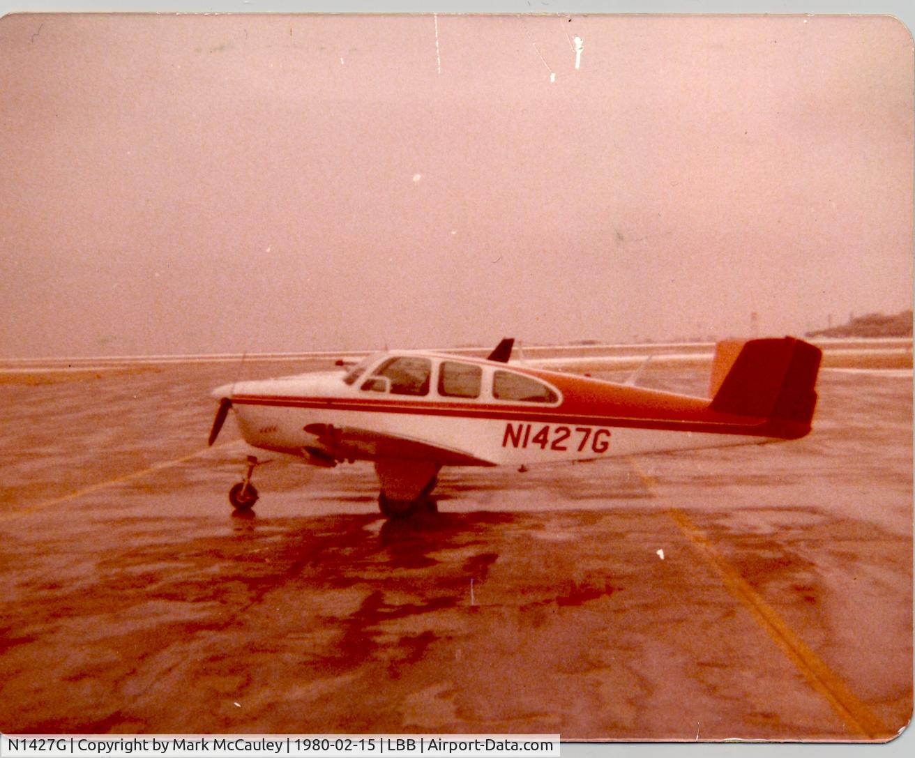 N1427G, 1962 Beech P35 Bonanza C/N D-6903, P35 Bonanza N1427G at Lubbock TX (1980) after my first flight in it from FTW as PIC.